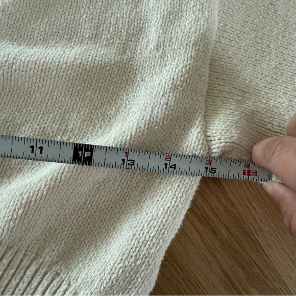 Zara White Cropped 3/4 Sleeve Cardigan Knitted Sweater - Picture 7 of 7